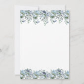 Dusty Blue Floral 60e verjaardag Party uitnodiging (Achterkant)