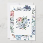 Dusty Blue Floral 80th Birthday Kaart (Achterkant)