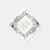 Dusty Blue Floral 95th Birthday Servet (Hoek)