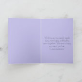 Dusty Blue Floral Achtergrond Jubileum Kaart (Binnen)