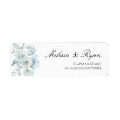 dusty blue floral address label (Voorkant)