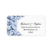 Dusty Blue Floral Address Label (Voorkant)
