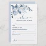 Dusty Blue Floral Advice voor de Bride-kaart<br><div class="desc">Dusty Blue Floral advies voor de bruidskaart</div>