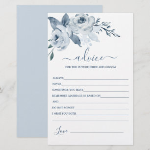 Dusty Blue Floral Advice voor de Bride-kaart