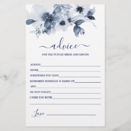 Dusty Blue Floral Advice voor de Bride-kaart