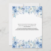 Dusty Blue Floral Afternoon Tea Baby shower Kaart (Achterkant)