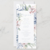 Dusty Blue Floral and Greenery Wedding Program (Voorkant)