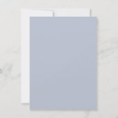 Dusty Blue Floral and Grey Wedding Details Card Notitiekaartje (Achterkant)