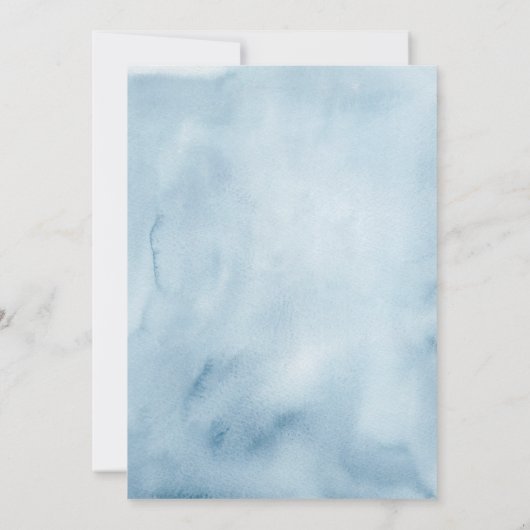 Dusty Blue Floral April Baby shower Kaart (Achterkant)