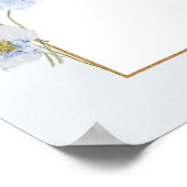 Dusty Blue Floral Arched Boy Baptism Welcome Sign Poster (Hoek)