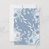 Dusty Blue Floral Baby in Bloom Baby shower Bedankkaart (Achterkant)