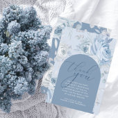 Dusty Blue Floral Baby in Bloom Baby shower Bedankkaart