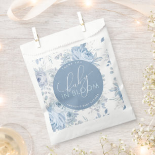 Dusty Blue Floral Baby in Bloom Baby shower Bedankzakje