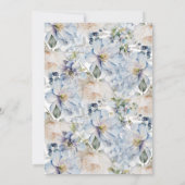 Dusty Blue Floral Baby in Bloom Baby shower Kaart (Achterkant)