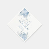 Dusty Blue Floral Baby in Bloom Baby shower Servet (Hoek)