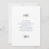 Dusty Blue Floral Baby shower Boy Invitation Kaart (Achterkant)