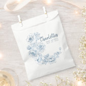 Dusty Blue Floral Baby shower Favoriet Bag Bedankzakje (Geknipt)