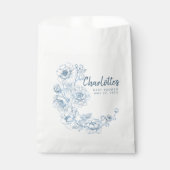 Dusty Blue Floral Baby shower Favoriet Bag Bedankzakje (Voorkant)