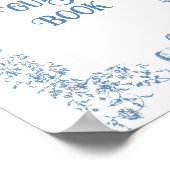 Dusty Blue  Floral Baby shower Gastenboek Poster (Hoek)