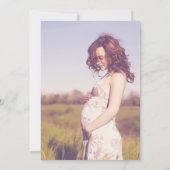 Dusty Blue Floral Baby shower Invitation Kaart (Achterkant)