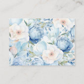 Dusty Blue Floral Baby shower Luier Raffle Informatiekaartje (Achterkant)