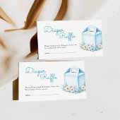 Dusty Blue Floral Baby shower Luier Raffle Ticket Informatiekaartje