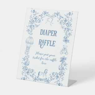 Dusty Blue  Floral Baby shower luier Reclamebord Met Voetstuk