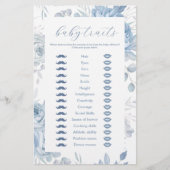 Dusty Blue Floral Baby trekjes spel Flyer (Voorkant)