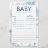 Dusty Blue Floral Baby voorspellingen en advies sp Flyer (Voorkant)