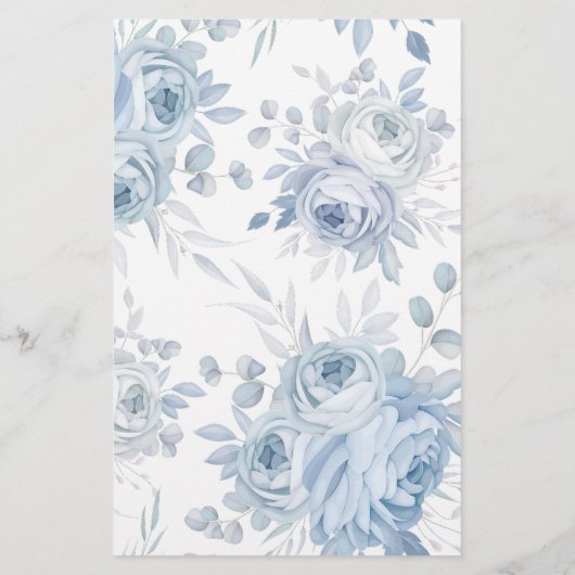 Dusty Blue Floral Baby voorspellingen en advies sp Flyer (Achterkant)