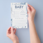 Dusty Blue Floral Baby voorspellingen en advies sp Flyer (Hand)