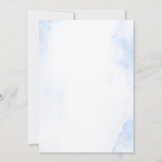 Dusty Blue Floral Bautizo Spaanse uitnodiging (Achterkant)