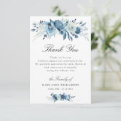 dusty blue floral begrafenis bedankt voor je opmer (Staand voorkant)