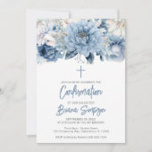 Dusty Blue Floral bevestiging Kaart (Voorkant)