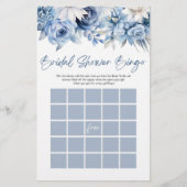 Dusty Blue Floral Bingo Vrijgezellenfeest Game Briefpapier (Voorkant)