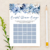 Dusty Blue Floral Bingo Vrijgezellenfeest Game Briefpapier