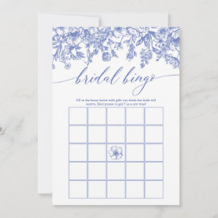 Dusty Blue Floral Bingo Vrijgezellenfeest spel Kaart