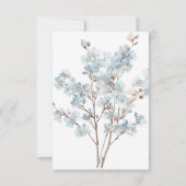 Dusty Blue Floral Blank Bedankt (Achterkant)