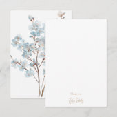 Dusty Blue Floral Blank Bedankt (Voorkant / Achterkant)