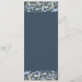 Dusty Blue Floral | Bloemen Bruiloft Menu (Achterkant)