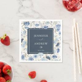 Dusty Blue Floral | Bloemen Bruiloft Servet