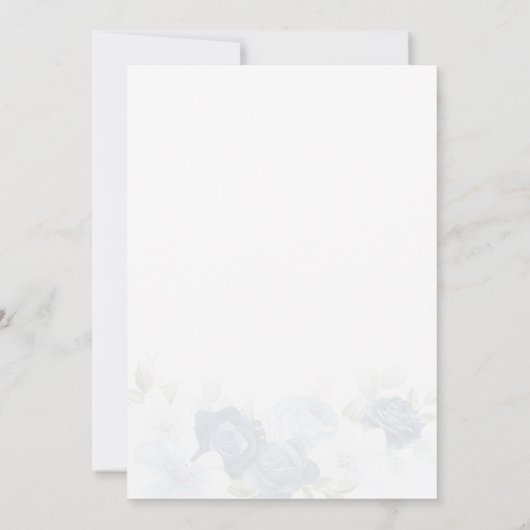 Dusty Blue Floral Bloom Eucalyptus Succulent Save The Date (Achterkant)