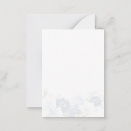 Dusty Blue Floral Bloom Save the Date aankondiging (Achterkant)