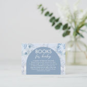 Dusty Blue Floral boeken voor Baby Informatiekaartje (Staand voorkant)