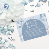 Dusty Blue Floral boeken voor Baby Informatiekaartje