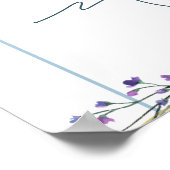 Dusty Blue Floral Boeket Vrijgezellenfeest Welkom Poster (Hoek)