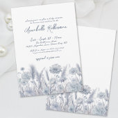 Dusty Blue Floral Boho Baby shower Kaart