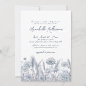 Dusty Blue Floral Boho Baby shower Kaart (Voorkant)