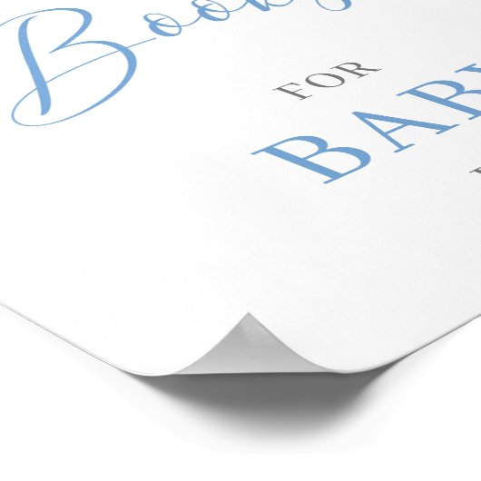 Dusty Blue Floral Boho books for baby sign Poster (Hoek)