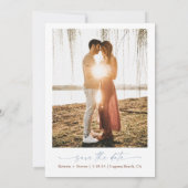 Dusty Blue Floral Boho Bridal Save The Date Kaart (Achterkant)